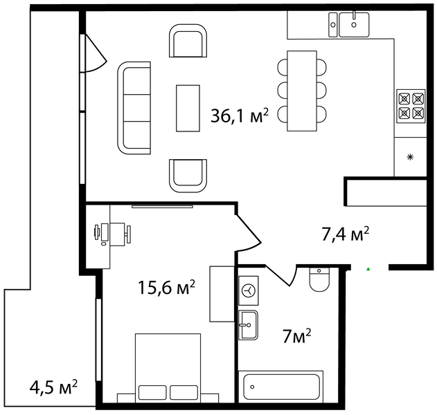 2-комнатная 70 м² в ЖК Grand Hills от 22 500 грн/м², Ужгород