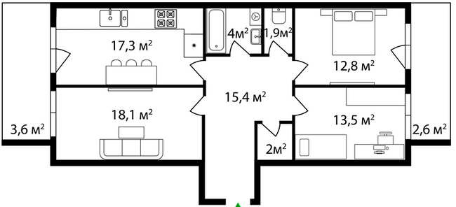 3-кімнатна 89 м² в ЖК Grand Hills від 21 950 грн/м², Ужгород