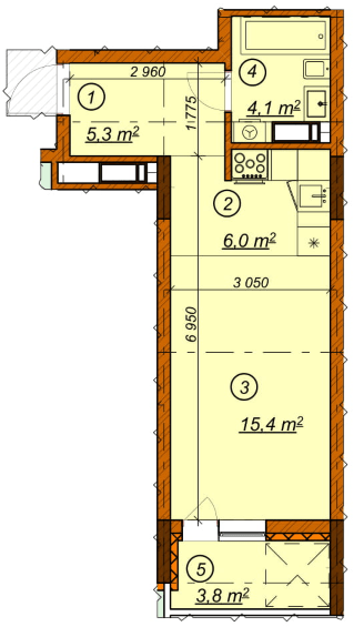 1-кімнатна 34.6 м² в ЖК 4 сезони від 29 900 грн/м², Київ