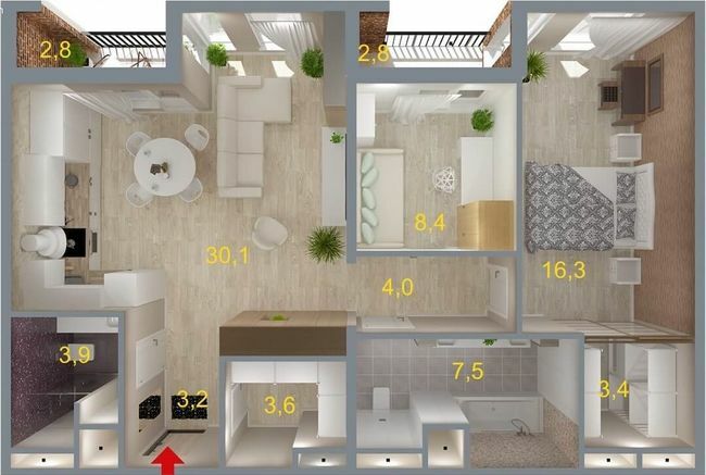 2-комнатная 80 м² в ЖК Art Парк от 19 500 грн/м², Киев