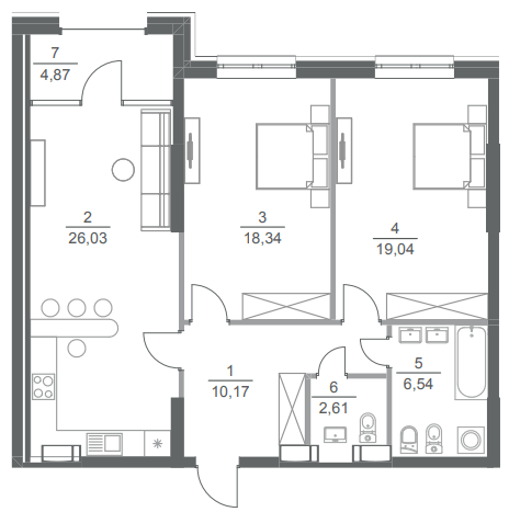 2-кімнатна 87.5 м² в ЖК Greenville Park від 49 550 грн/м², Київ