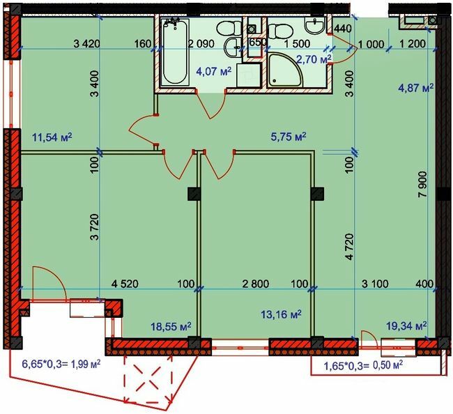 3-кімнатна 84.5 м² в ЖК Власна квартира від 36 000 грн/м², Київ