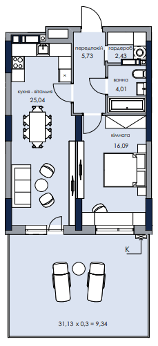 1-комнатная 63.64 м² в ЖК Новый Автограф от 49 200 грн/м², Киев