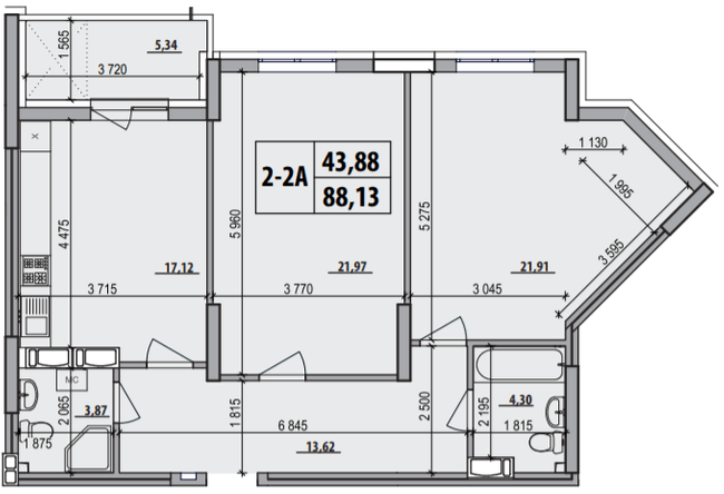 3-кімнатна 88.13 м² в ЖК Русанівська Гавань від 28 700 грн/м², Київ