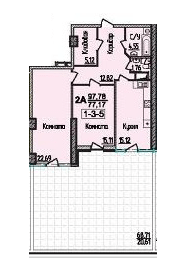 2-комнатная 97.78 м² в ЖК Тридцать восьмая жемчужина от 50 500 грн/м², Киев