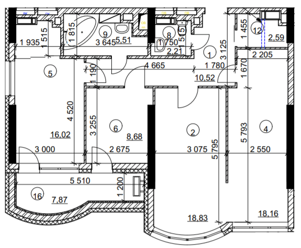 3-комнатная 84.88 м² в МФК Курнатовского от 29 437 грн/м², Киев