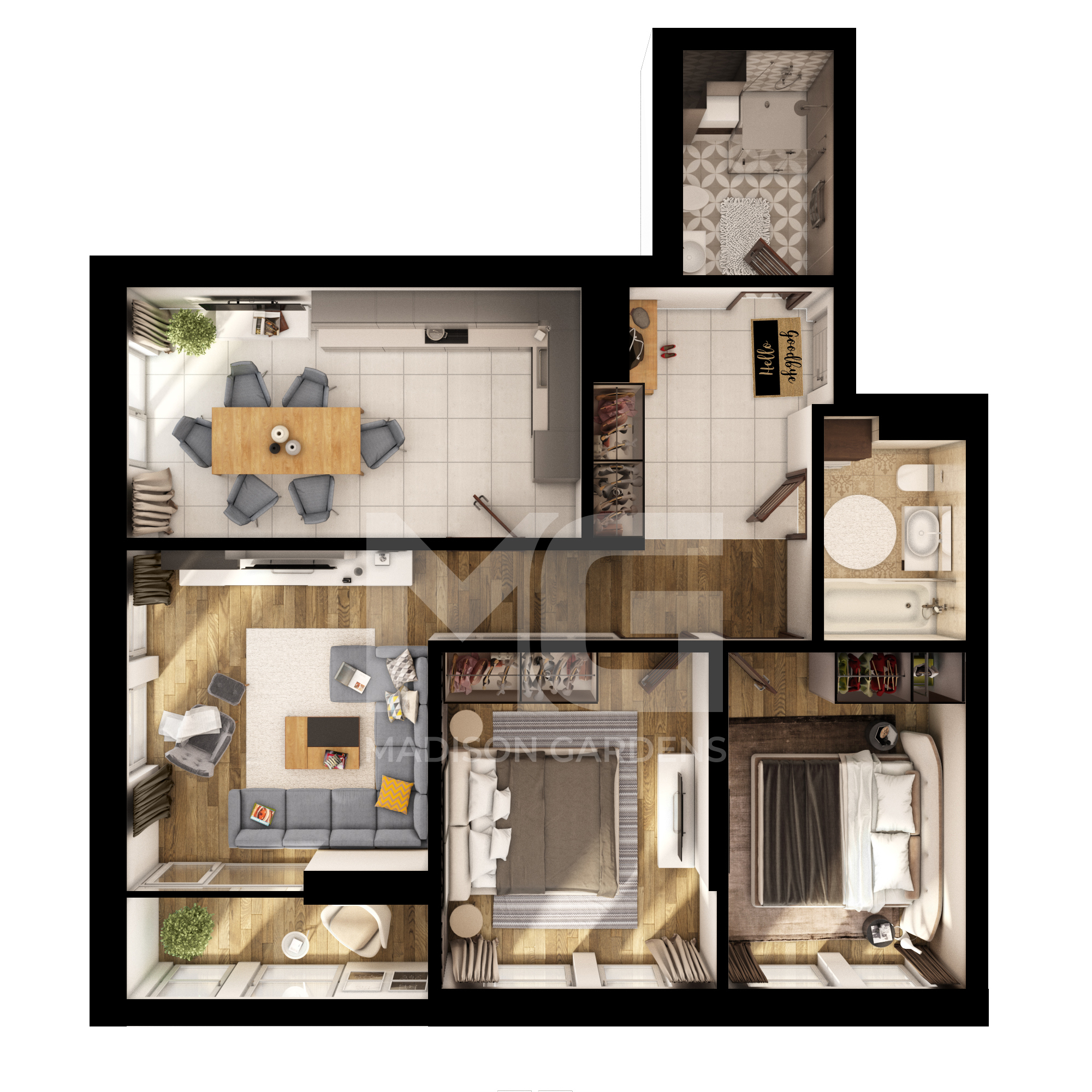 2-кімнатна 86.45 м² в ЖК Madison Gardens від 22 724 грн/м², м. Бровари