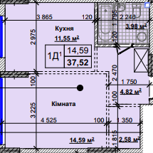 1-комнатная 37.52 м² в ЖК Новые Теремки от 18 500 грн/м², с. Новоселки