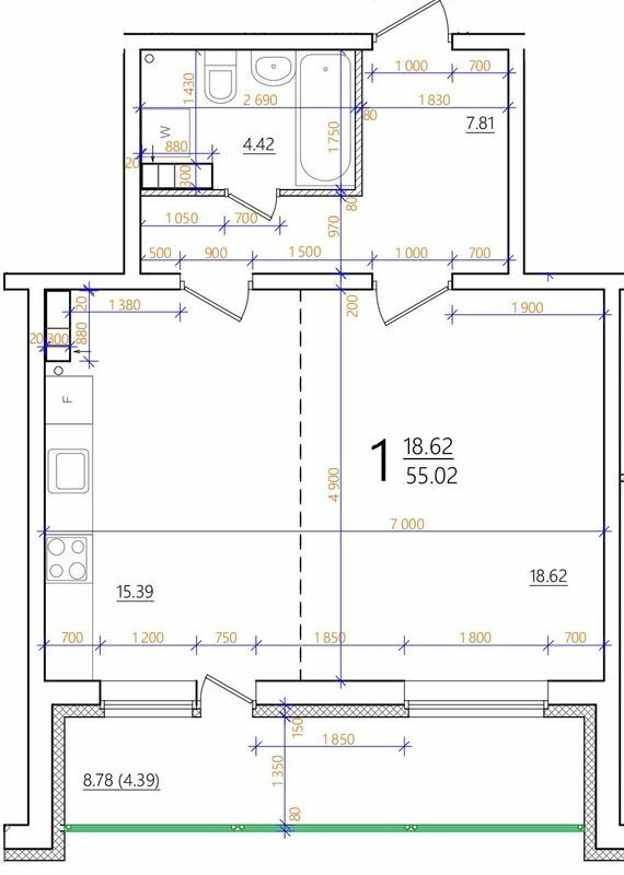 1-кімнатна 55.02 м² в ЖК Одеський бульвар від 23 800 грн/м², с. Новосілки