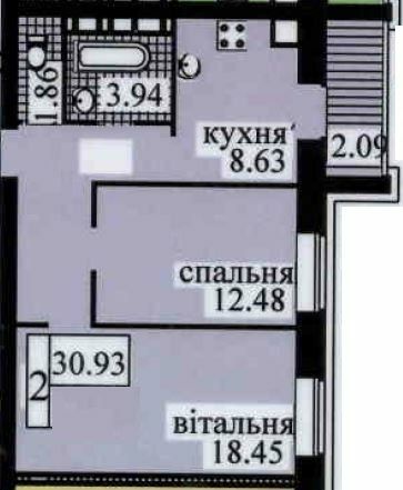 2-кімнатна 58.14 м² в ЖК Містечко від 18 500 грн/м², с. Софіївська Борщагівка