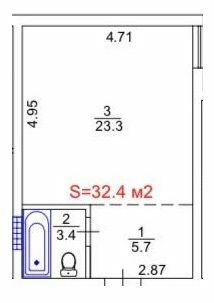 1-комнатная 32.4 м² в ЖК Новая Дания от 14 500 грн/м², с. Софиевская Борщаговка