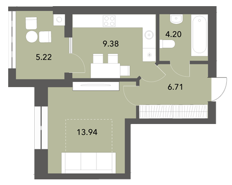 1-кімнатна 40 м² в ЖК Софіївські Липки від 24 000 грн/м², с. Софіївська Борщагівка