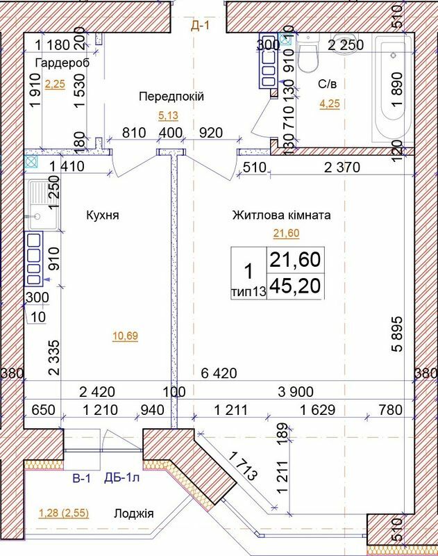 1-кімнатна 45.2 м² в ЖК на вул. Симона Петлюри, 21б від 19 500 грн/м², м. Бровари