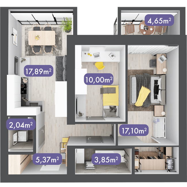 2-комнатная 63.59 м² в ЖК Desna Park Residence от 18 050 грн/м², с. Зазимье