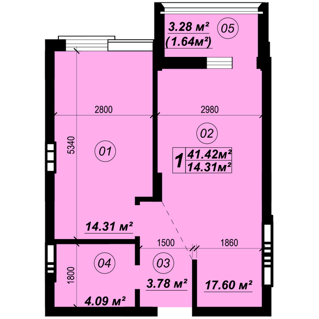 1-кімнатна 41.42 м² в ЖК Verba від 18 800 грн/м², смт Глеваха