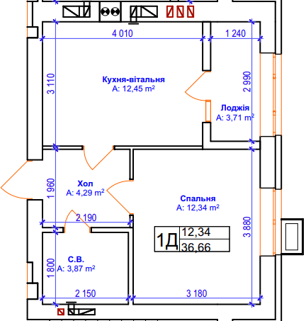 1-комнатная 36.66 м² в ЖК Бургундия от 24 650 грн/м², г. Ирпень