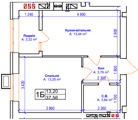 1-кімнатна 37.56 м² в ЖК Бургундія від 24 650 грн/м², м. Ірпінь