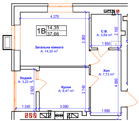1-кімнатна 37.66 м² в ЖК Бургундія від 24 650 грн/м², м. Ірпінь