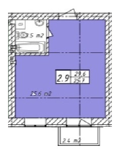 1-комнатная 29.6 м² в ЖК Belveder City Smart от застройщика, с. Гнедин