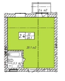 1-кімнатна 32 м² в ЖК Belveder City Smart від забудовника, с. Гнідин