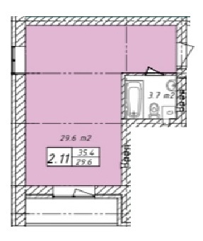 1-комнатная 35.4 м² в ЖК Belveder City Smart от застройщика, с. Гнедин