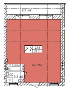 1-кімнатна 42.6 м² в ЖК Belveder City Smart від забудовника, с. Гнідин