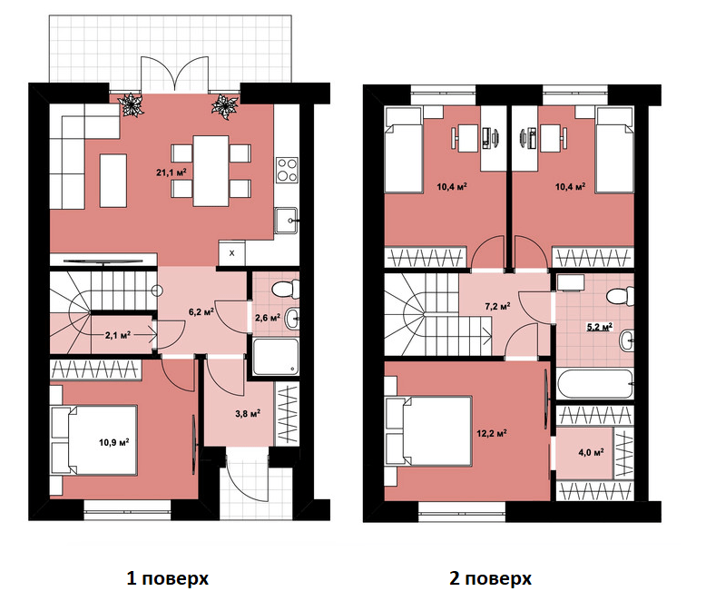 Таунхаус 96 м² в Таунхауси Lagom House від 19 583 грн/м², с. Нові Петрівці