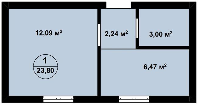 1-комнатная 23.8 м² в ЖК Aura Center от 25 250 грн/м², с. Крюковщина