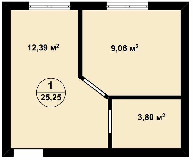 1-кімнатна 25.25 м² в ЖК Aura Center від 21 300 грн/м², с. Крюківщина