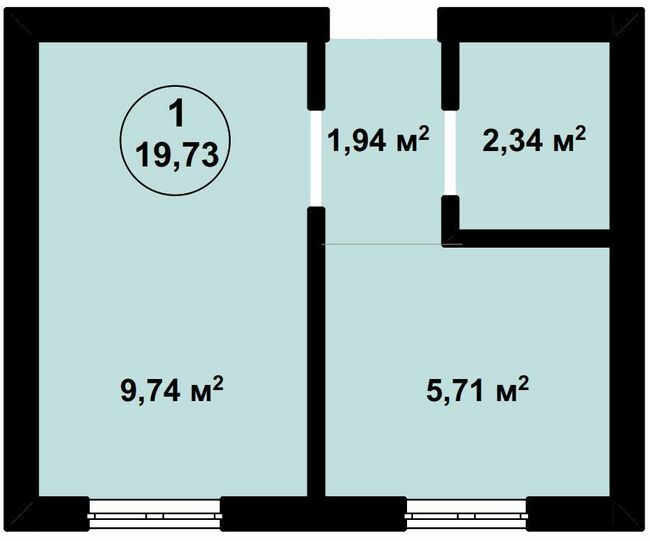 1-комнатная 19.73 м² в ЖК Aura Center от 22 600 грн/м², с. Крюковщина