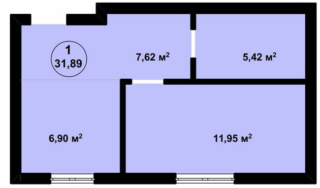 1-комнатная 31.89 м² в ЖК Aura Center от 22 600 грн/м², с. Крюковщина