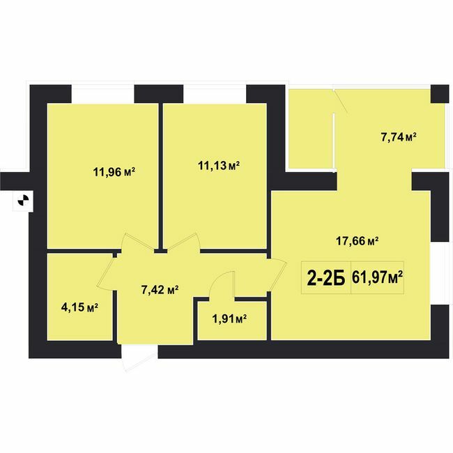 2-комнатная 61.97 м² в ЖК Покровский от 21 350 грн/м², пгт Гостомель