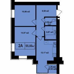 2-кімнатна 55 м² в ЖК Покровський від 19 400 грн/м², смт Гостомель