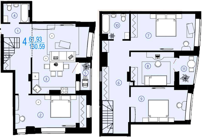 Дворівнева 130.59 м² в ЖК Меридіан від 16 250 грн/м², Харків