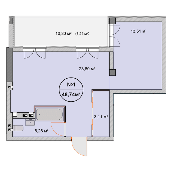 1-кімнатна 48.74 м² в ЖК Фелічіта від 32 000 грн/м², Харків