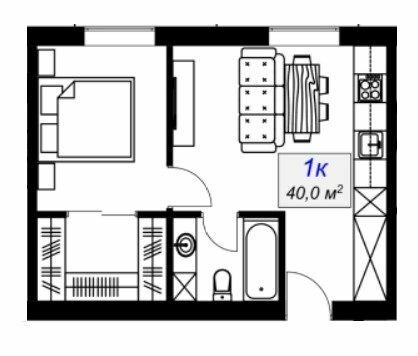 1-кімнатна 40 м² в ЖК Слобожанський від 16 800 грн/м², смт Слобожанське