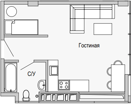 1-комнатная 38.43 м² в Апарт-комплекс Port City от 36 200 грн/м², Днепр