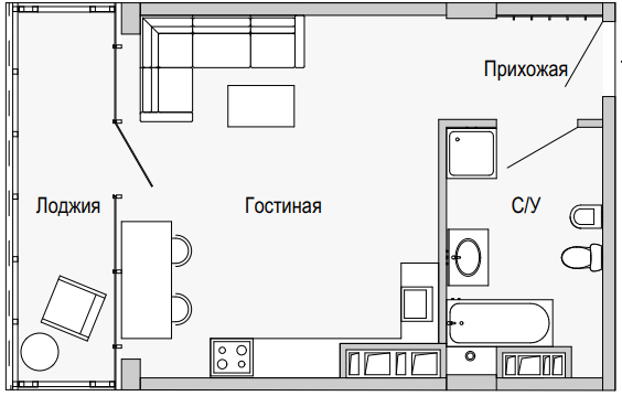 1-кімнатна 52.24 м² в Апарт-комплекс Port City від 36 200 грн/м², Дніпро