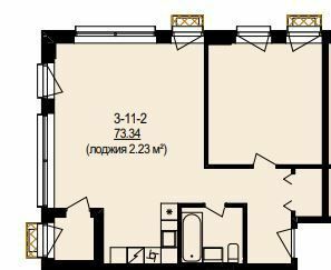 Свободная планировка 73.34 м² в ЖК DeLight Hall от 34 200 грн/м², Днепр