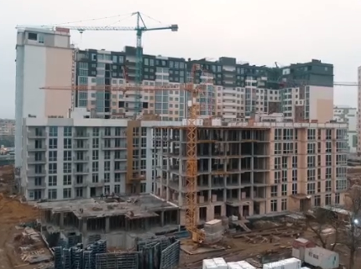 Ход строительства ЖК Приморские Сады, янв, 2021 год