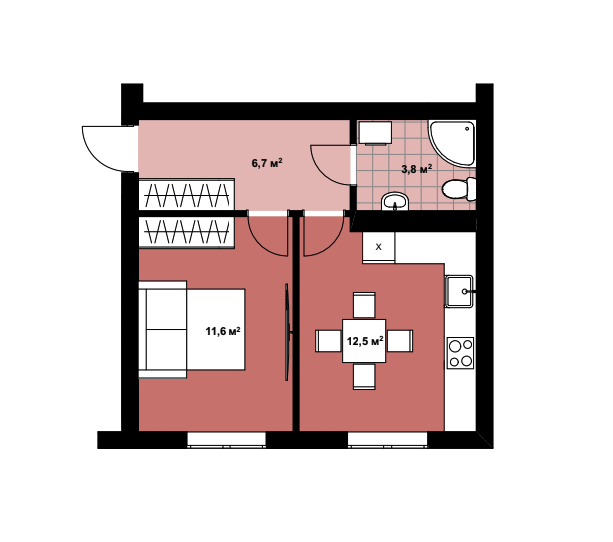 1-кімнатна 34.6 м² в КБ Positano Residence від 22 700 грн/м², м. Ірпінь