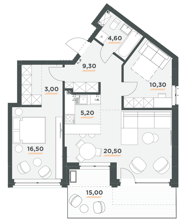 2-кімнатна 73.9 м² в ЖК 31 від 40 850 грн/м², Київ