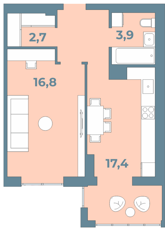 1-кімнатна 45.7 м² в ЖК Kyiv Sky від 23 950 грн/м², Луцьк