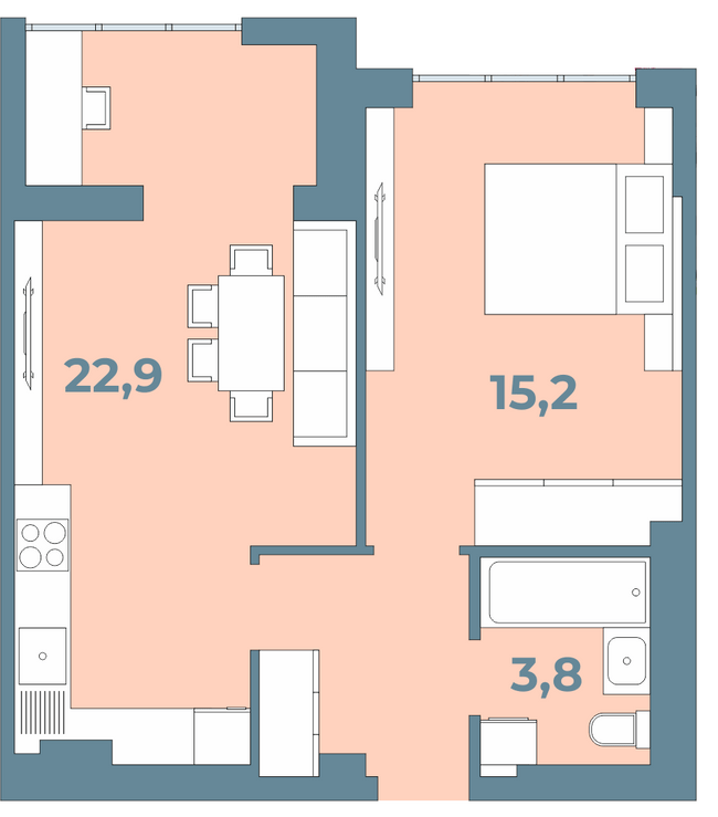 1-кімнатна 47 м² в ЖК Kyiv Sky від 23 950 грн/м², Луцьк