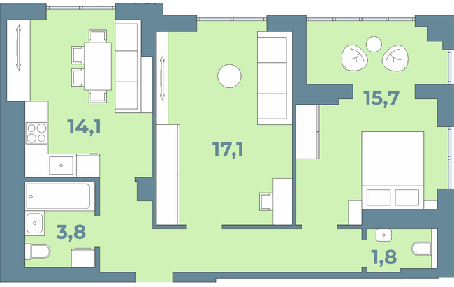 2-кімнатна 61.5 м² в ЖК Kyiv Sky від 21 450 грн/м², Луцьк