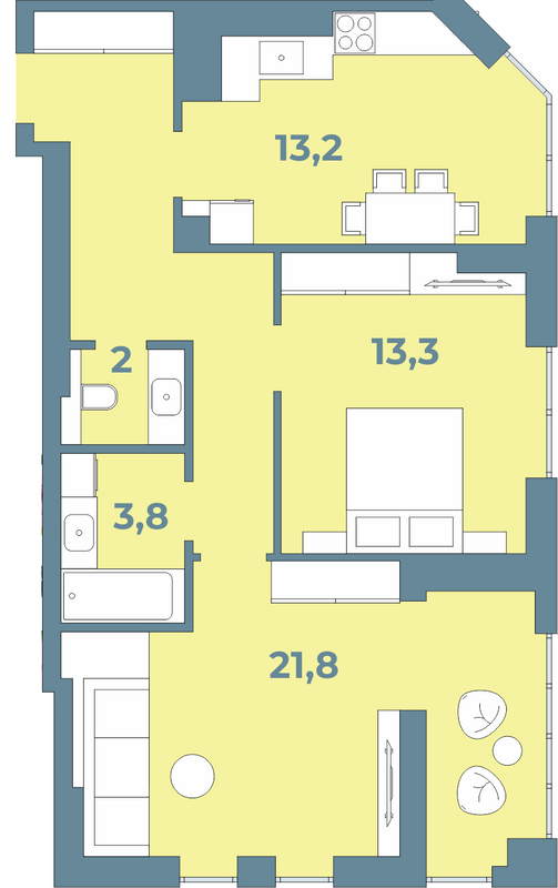 2-кімнатна 66.1 м² в ЖК Kyiv Sky від 21 450 грн/м², Луцьк