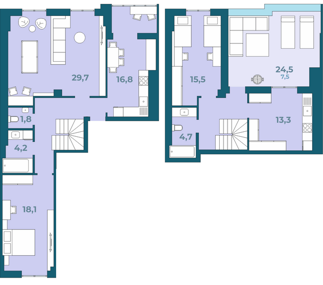 Двухуровневая 134.7 м² в ЖК Kyiv Sky от 20 950 грн/м², Луцк