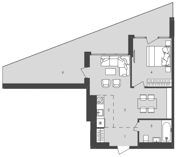 1-кімнатна 56.54 м² в  Aura Apart від 36 900 грн/м², Одеса