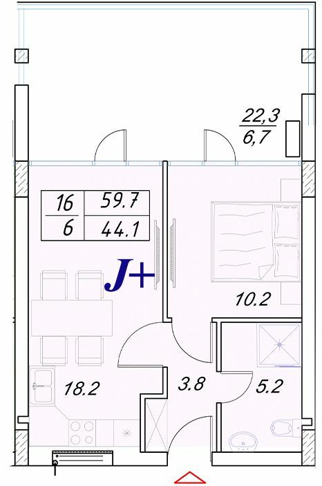 2-комнатная 59.7 м² в Апарт-комплекс Best Resort Apartments от 31 100 грн/м², г. Черноморск