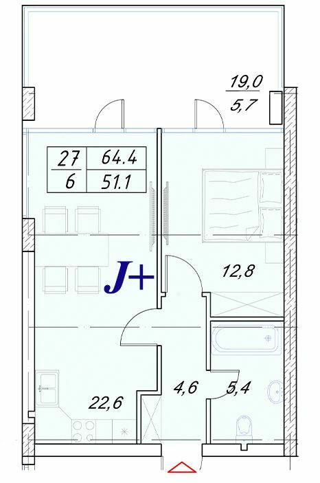 2-комнатная 64.4 м² в Апарт-комплекс Best Resort Apartments от 31 100 грн/м², г. Черноморск